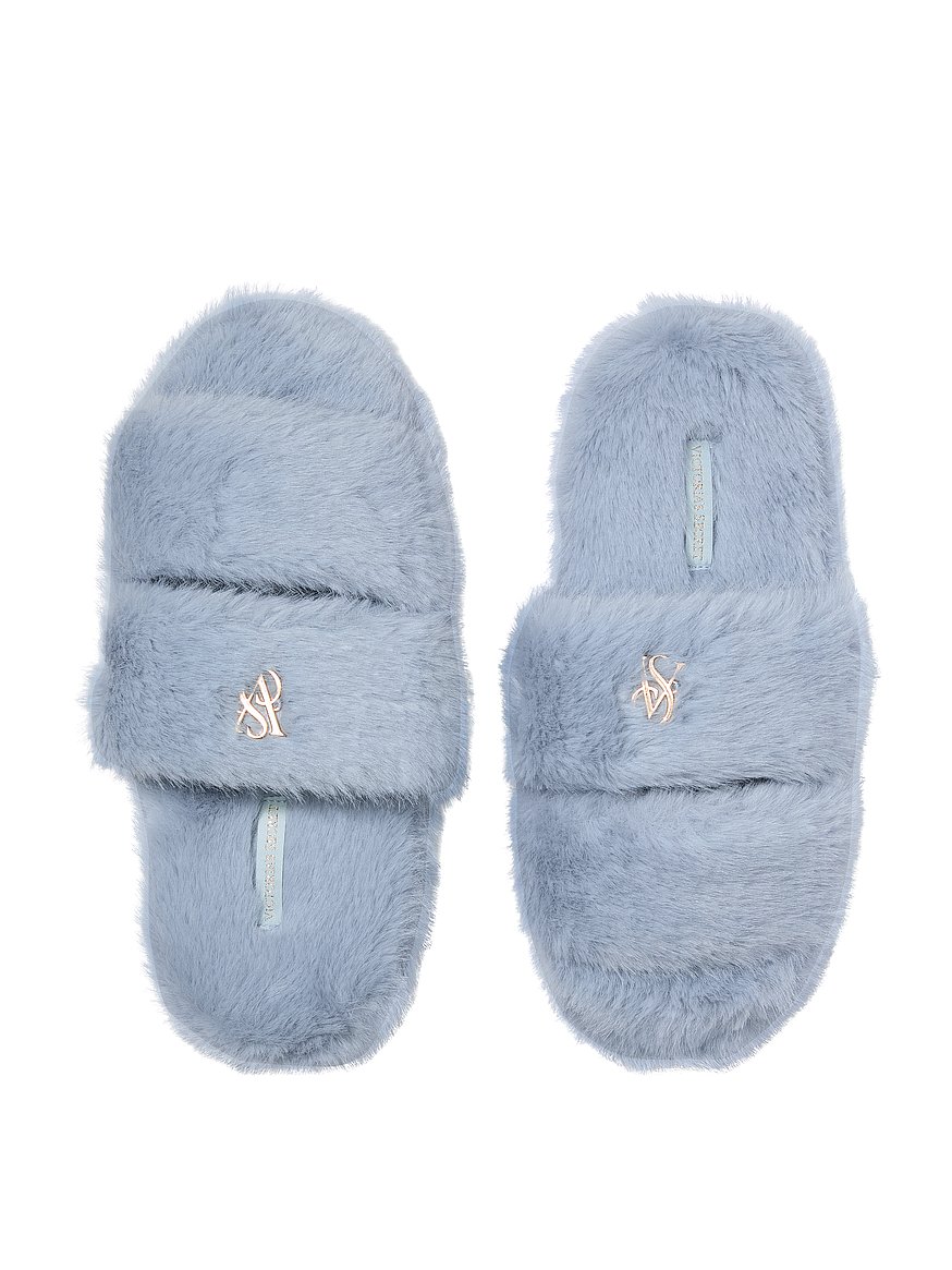 luxe plush double strap slippers luxe plush double strap slippers