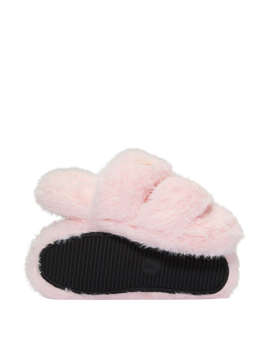 luxe plush double strap slippers luxe plush double strap slippers