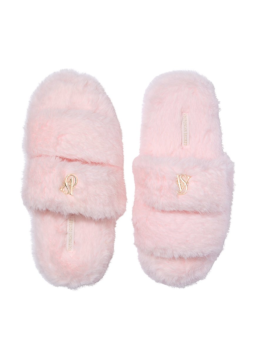 luxe plush double strap slippers luxe plush double strap slippers