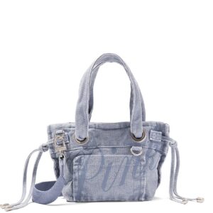 canvas flat bottom mini tote bag