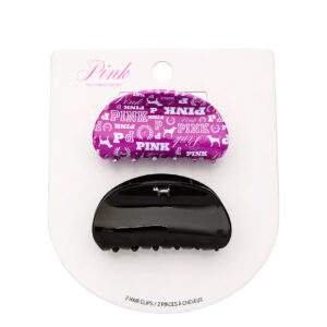 2 pack rounded hair claw clip set