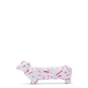 Home pink dog makeup brush bag