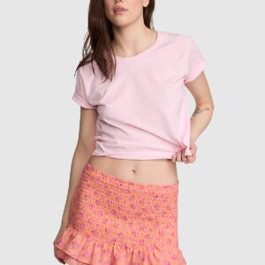 flirty fit smocked mini skirt