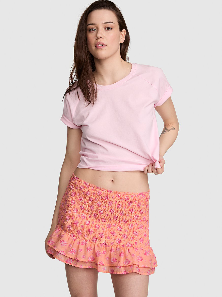 flirty fit smocked mini skirt flirty fit smocked mini skirt