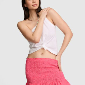 flirty fit smocked mini skirt