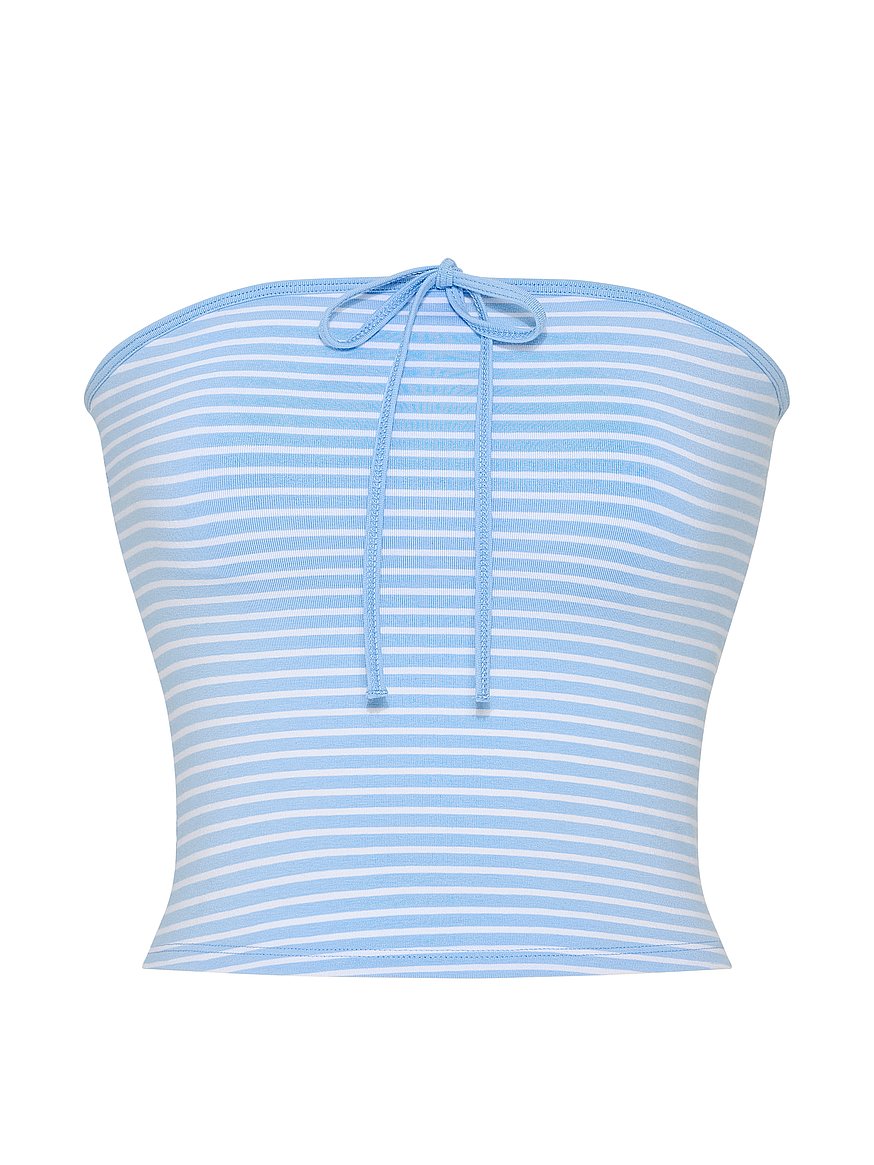 all day cotton™ ruched front tie tube top all day cotton™ ruched front tie tube top