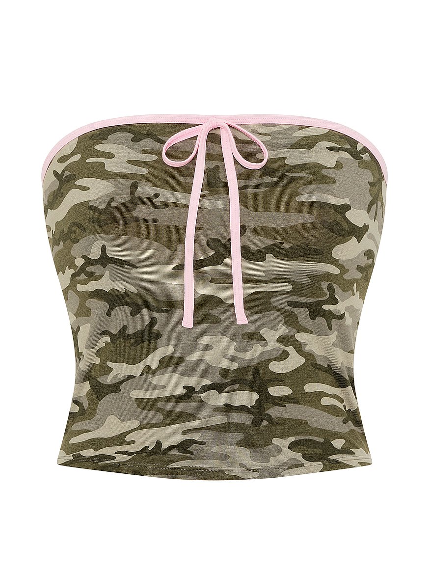 all day cotton™ ruched front tie tube top all day cotton™ ruched front tie tube top