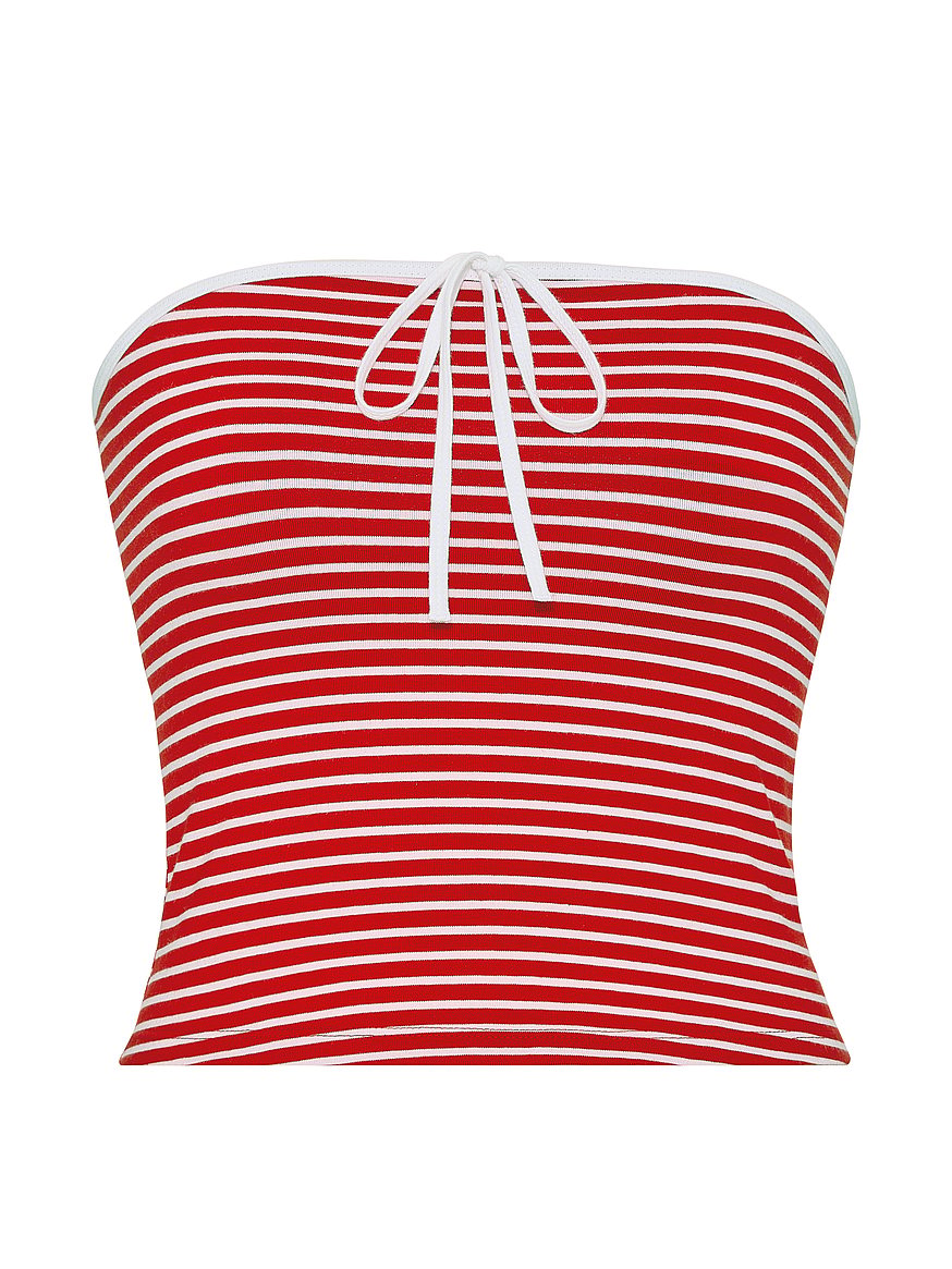 all day cotton™ ruched front tie tube top all day cotton™ ruched front tie tube top