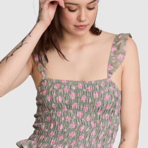 flirty fit smocked tank top