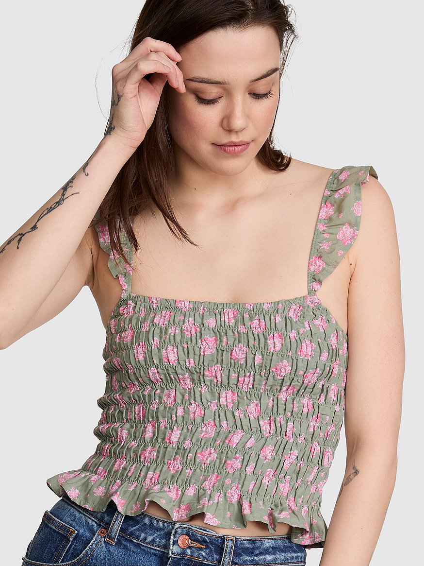 flirty fit smocked tank top flirty fit smocked tank top