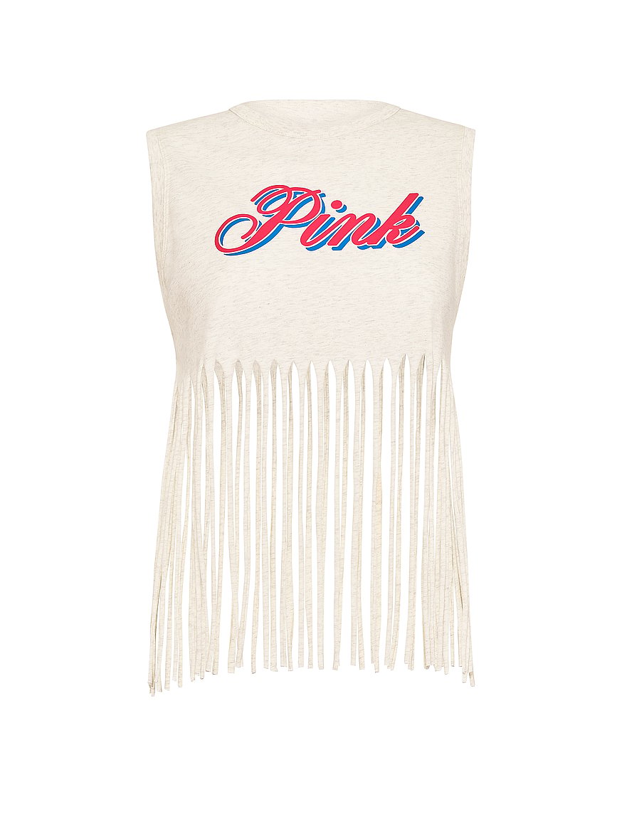 campus cotton™ retro fringe tank top campus cotton™ retro fringe tank top