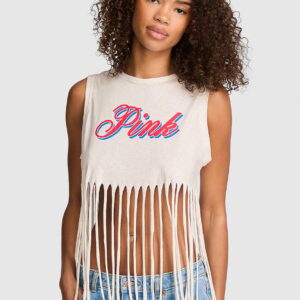 campus cotton™ retro fringe tank top