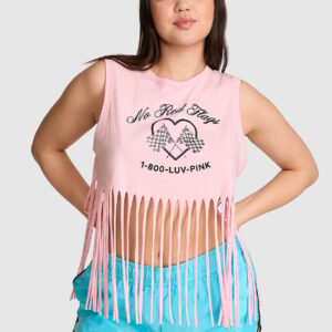 campus cotton™ retro fringe tank top