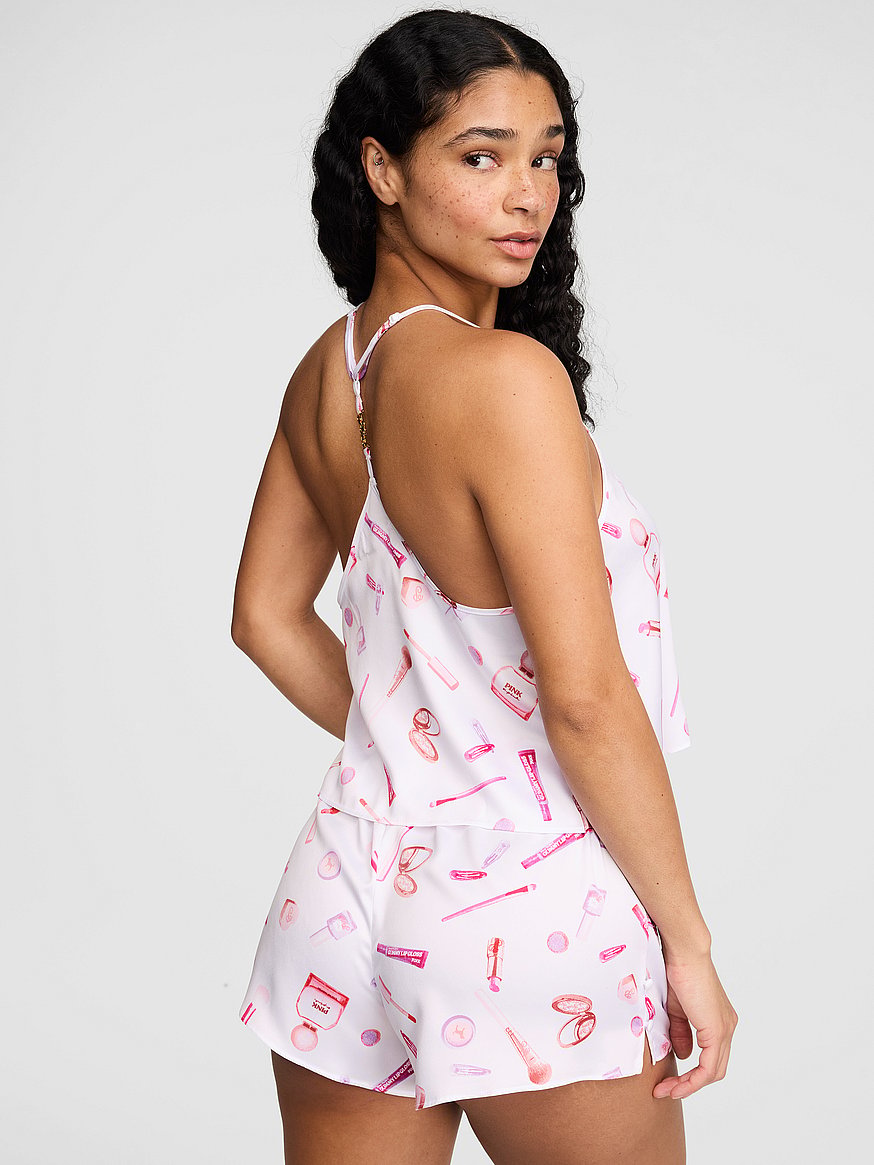 grwpink™ satin cami & shorts pajama set grwpink™ satin cami & shorts pajama set