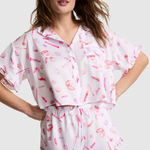 Home grwpink™ satin short sleeve and shorts pajama set