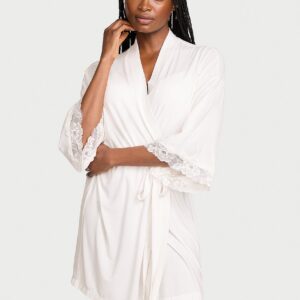 Витрина sosoft™ modal lace trim bridal short robe