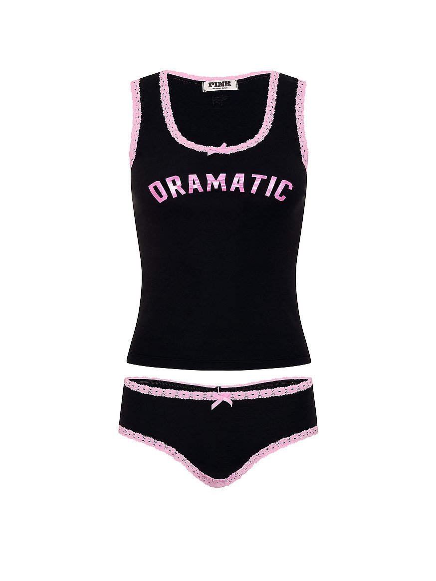 lace trim tank top & panty set lace trim tank top & panty set