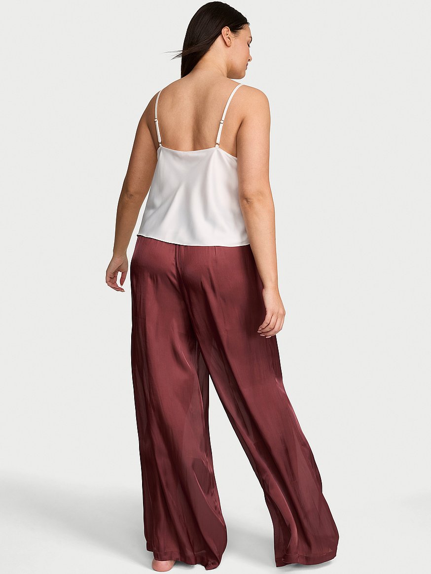 luxe sheer satin wide leg pant luxe sheer satin wide leg pant