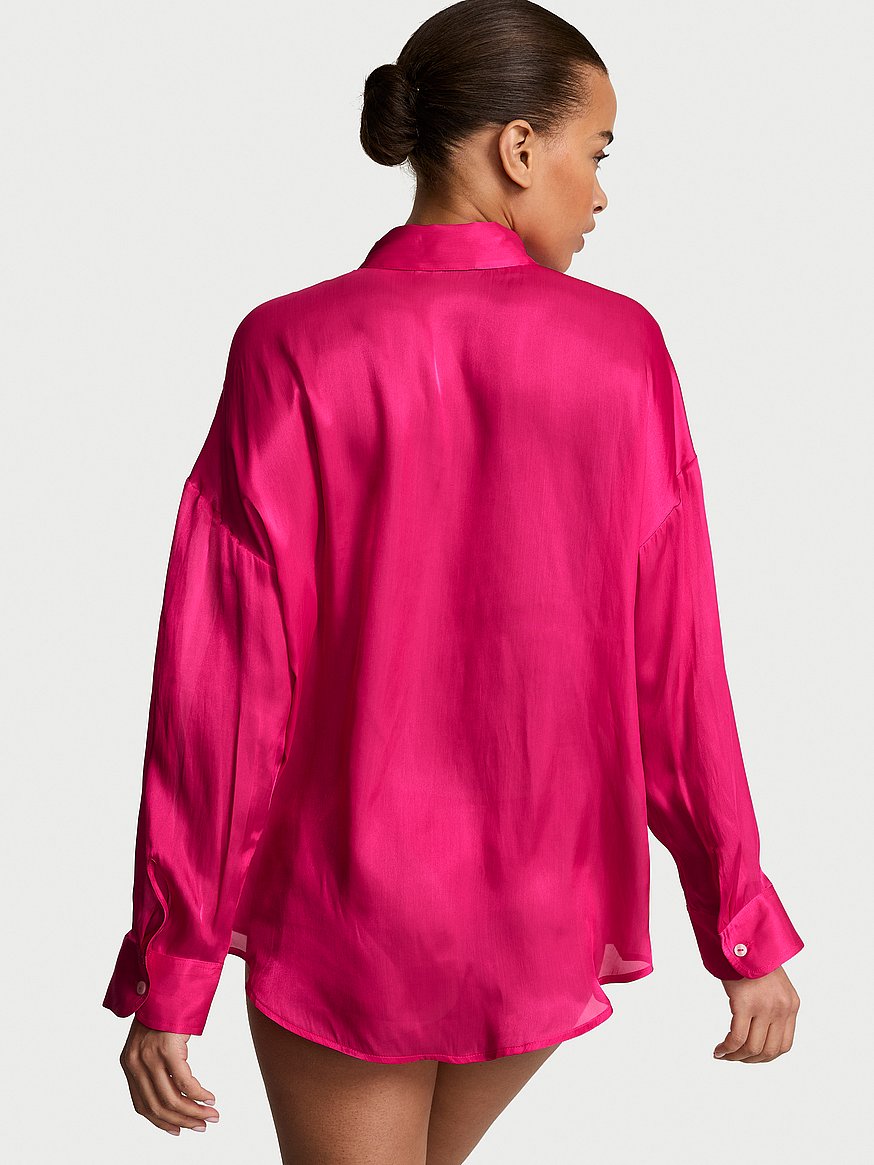 luxe sheer satin button front shirt luxe sheer satin button front shirt