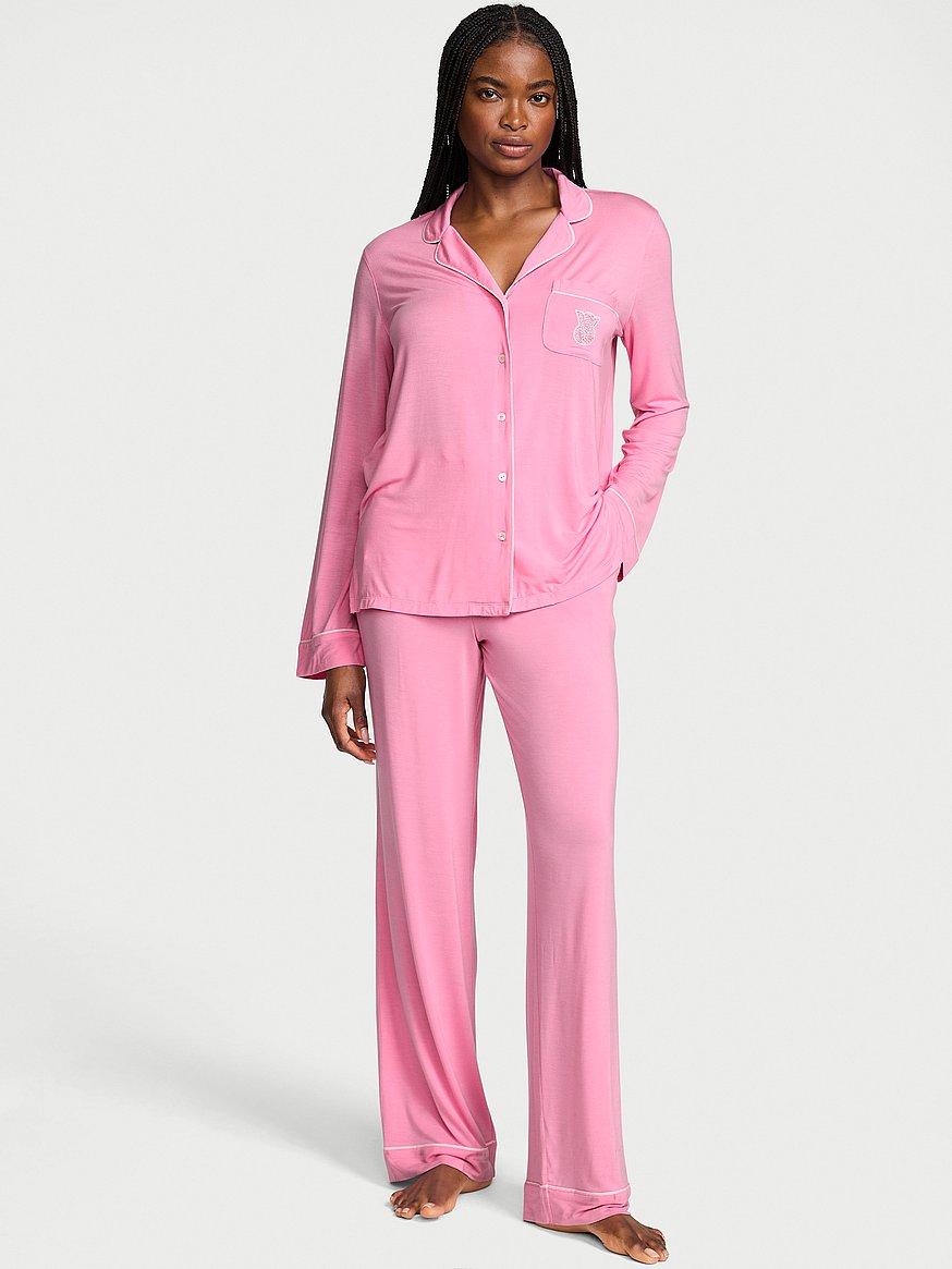 sosoft modal™ ribbed long pajama set sosoft modal™ ribbed long pajama set
