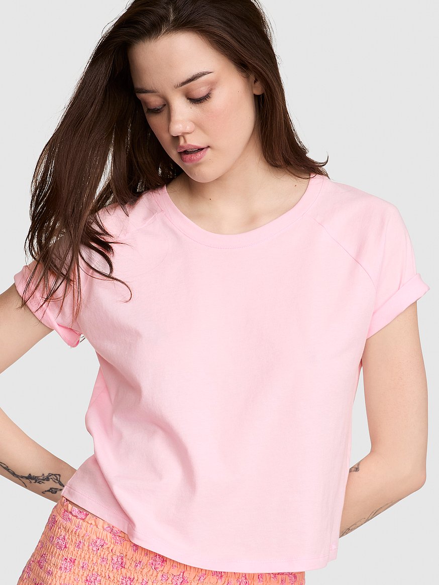 cotton raglan sleep tee cotton raglan sleep tee