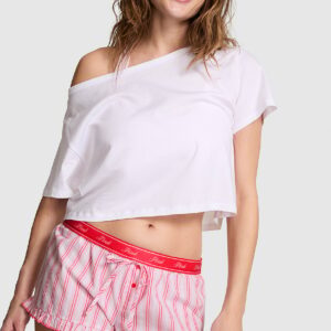 cotton boxy pajama shorts