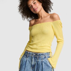 Витрина side ruched off the shoulder sweater