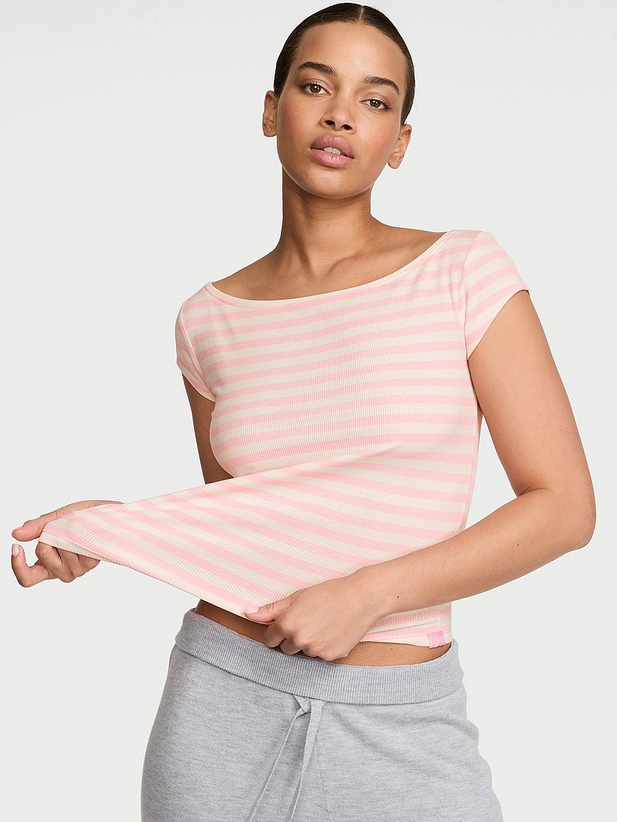 vs iconic rib boatneck tee vs iconic rib boatneck tee