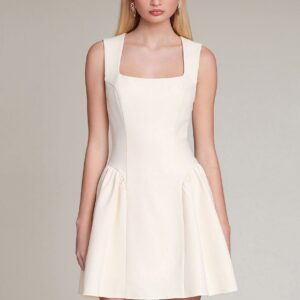 sculpted flounce mini dress