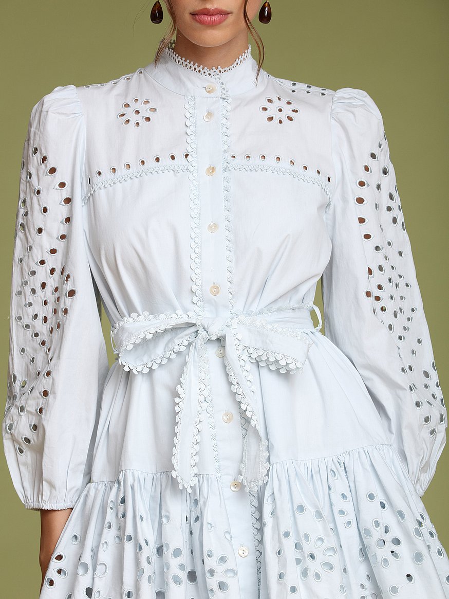 cotton broderie anglaise shirtdress cotton broderie anglaise shirtdress
