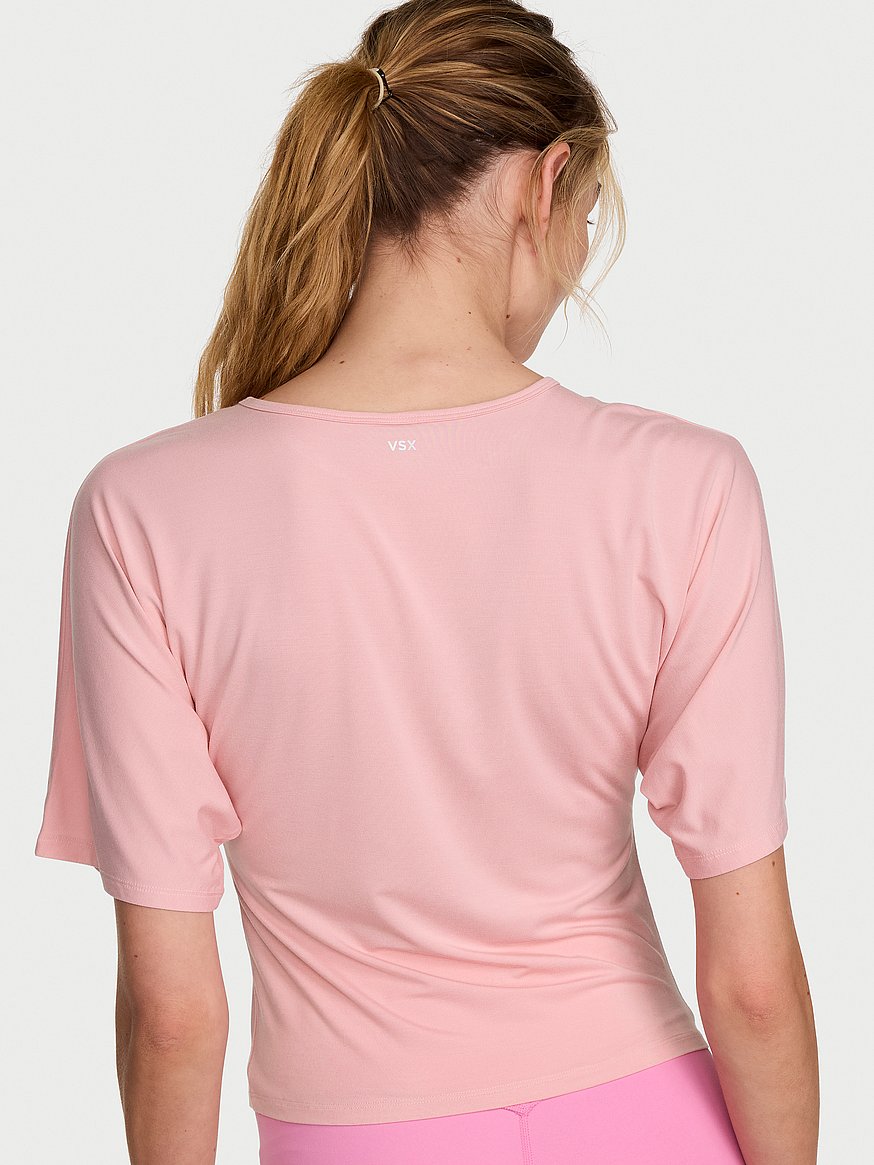 vsx drapey knit side ruched tee vsx drapey knit side ruched tee