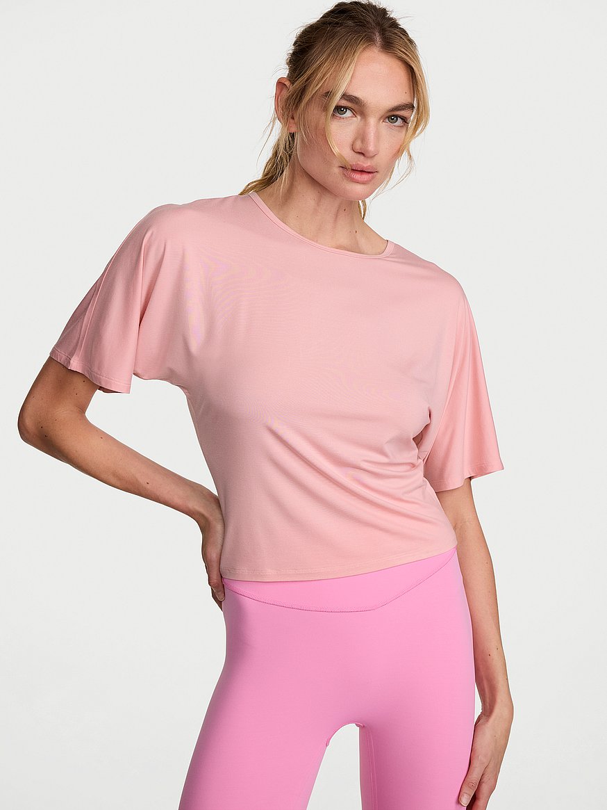 vsx drapey knit side ruched tee vsx drapey knit side ruched tee