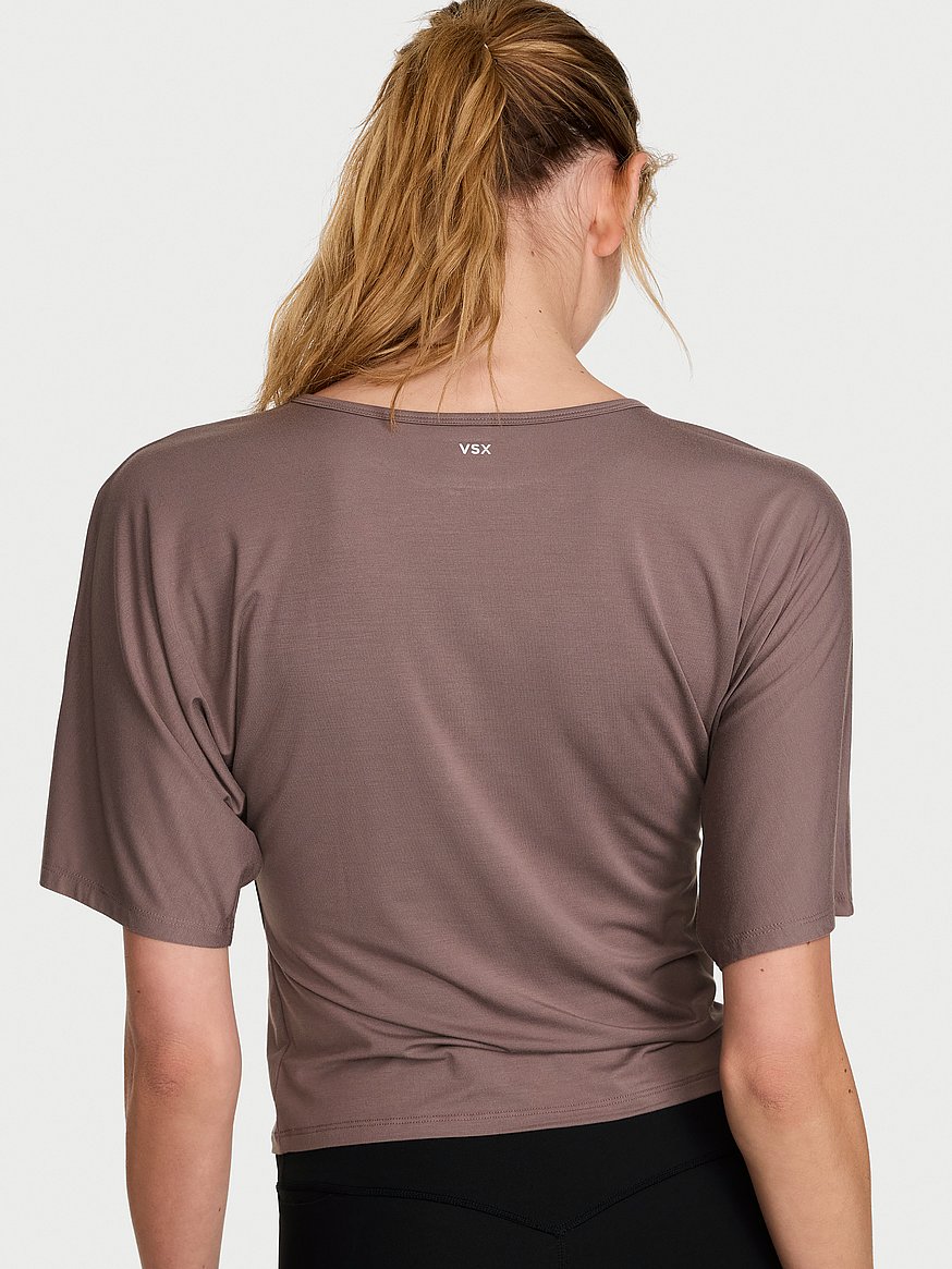 vsx drapey knit side ruched tee vsx drapey knit side ruched tee