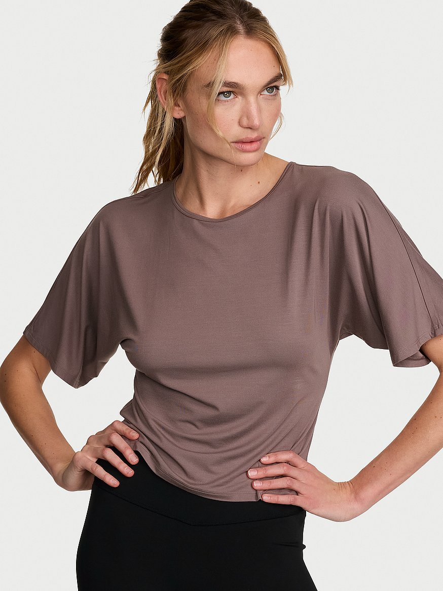 vsx drapey knit side ruched tee vsx drapey knit side ruched tee
