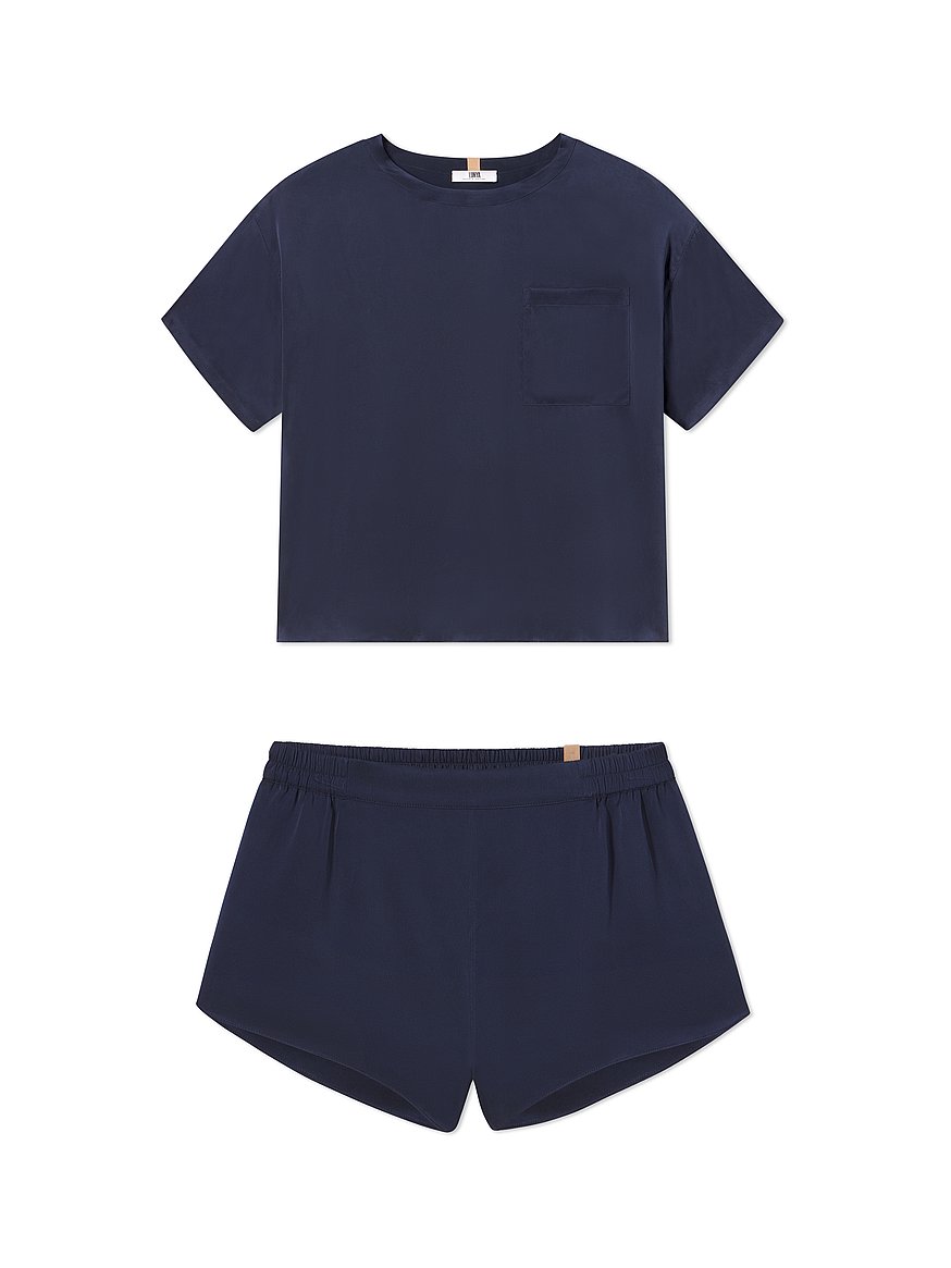 washable silk tee short set washable silk tee short set