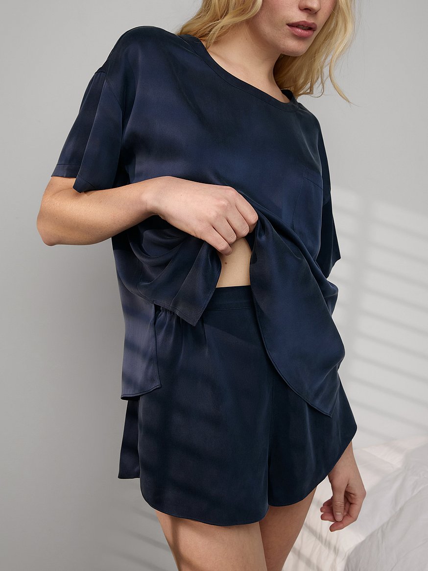washable silk tee short set washable silk tee short set