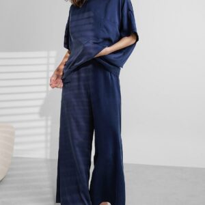washable silk tee pant set