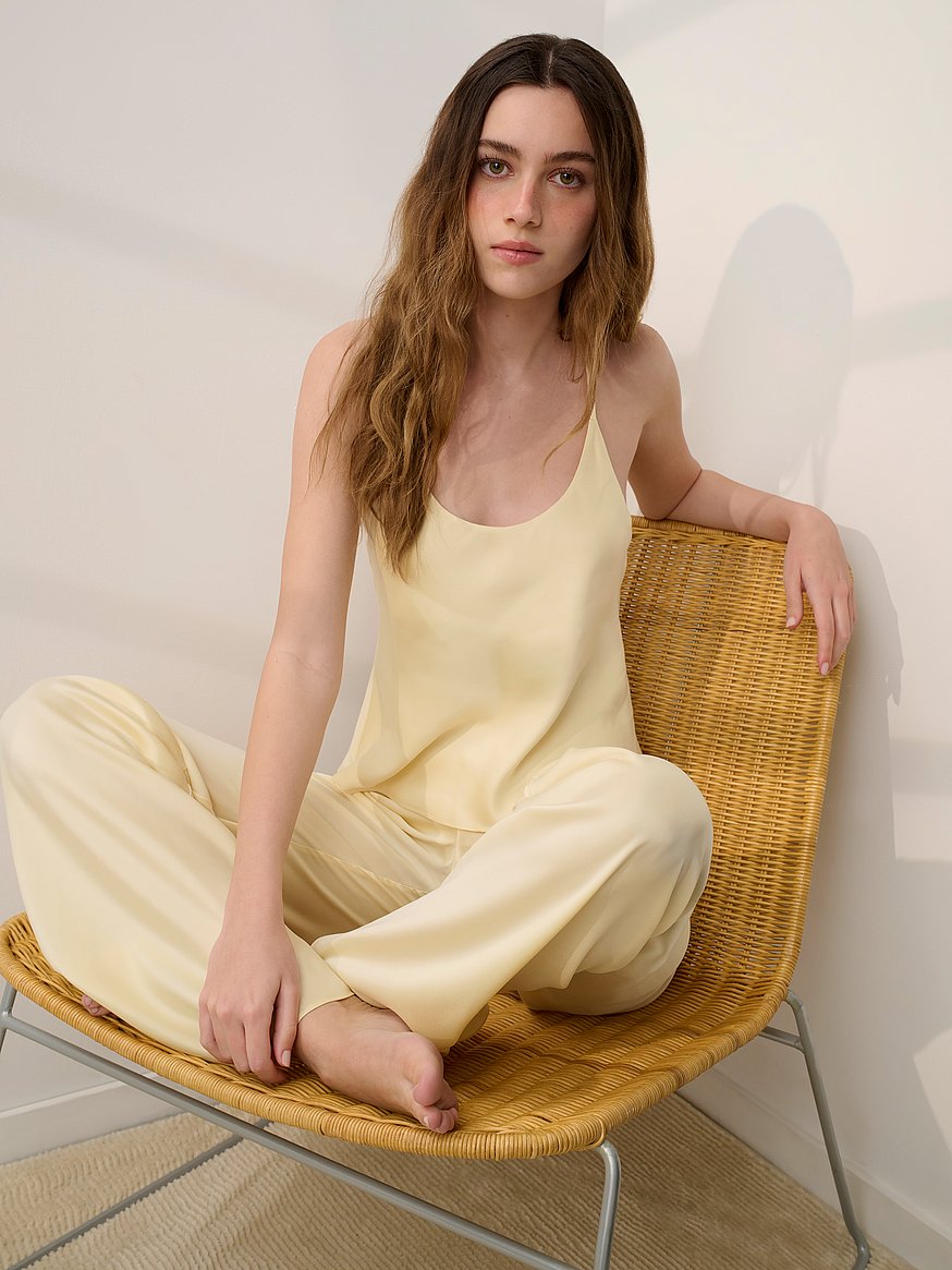 washable silk bias cami & pant pajama set washable silk bias cami & pant pajama set