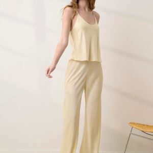 washable silk bias cami & pant pajama set
