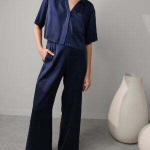 washable silk high rise pant set