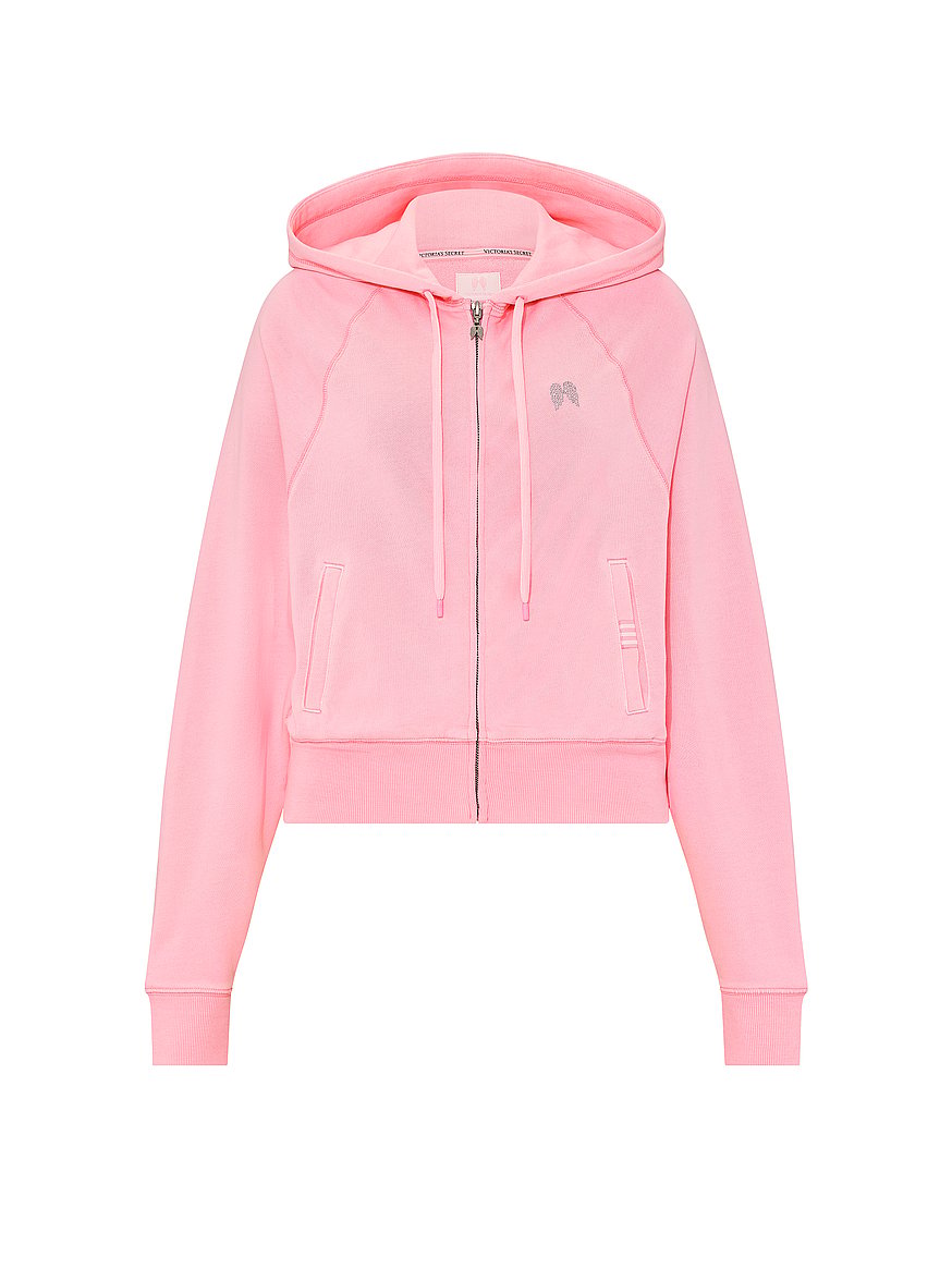 off duty terry crop full zip hoodie off duty terry crop full zip hoodie