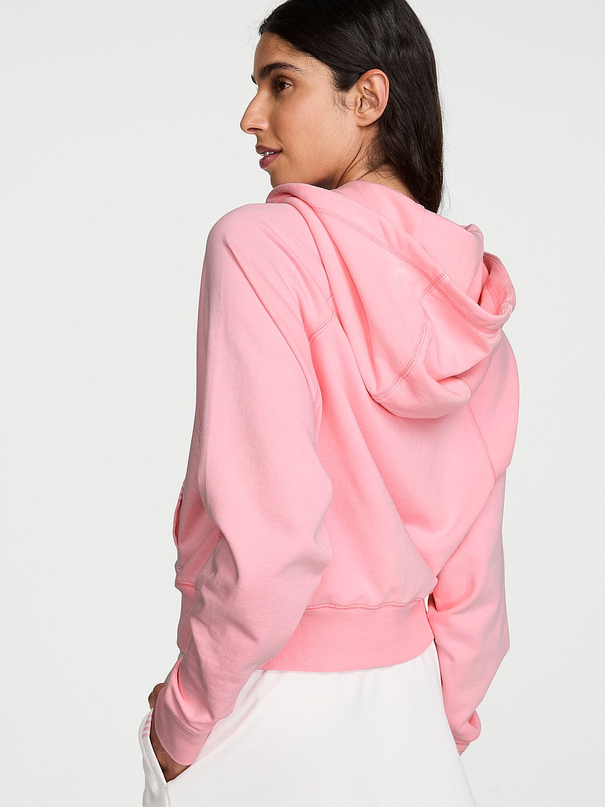 off duty terry crop full zip hoodie off duty terry crop full zip hoodie