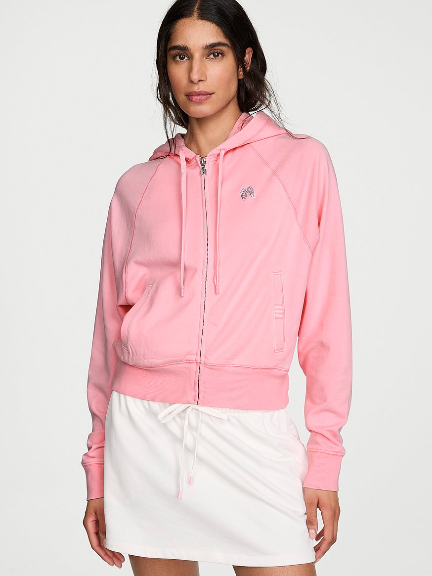 off duty terry crop full zip hoodie off duty terry crop full zip hoodie