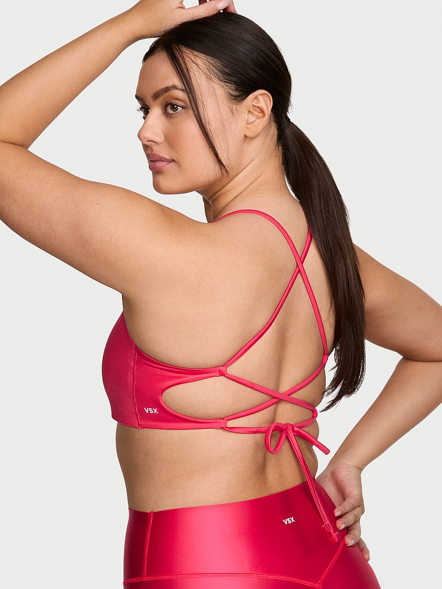 vsx glossytech™ strappy back sports bra vsx glossytech™ strappy back sports bra