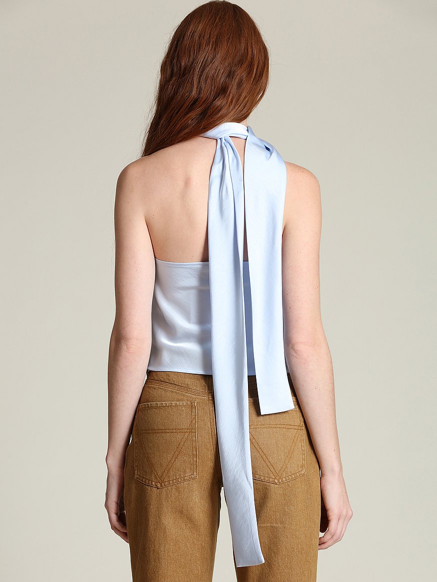 satin scarf tie halter top satin scarf tie halter top