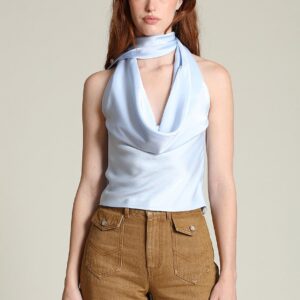 Витрина satin scarf tie halter top