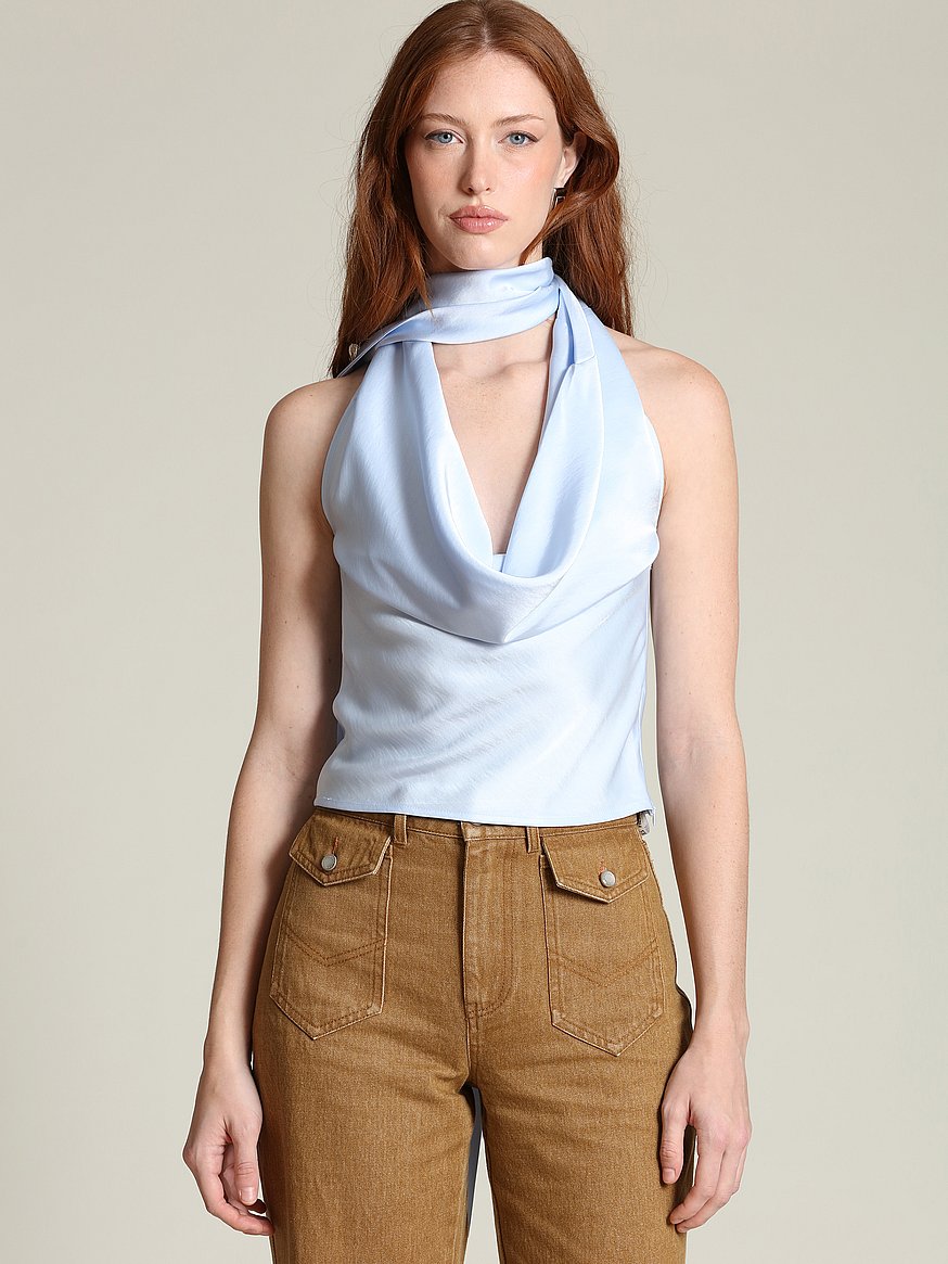 satin scarf tie halter top satin scarf tie halter top