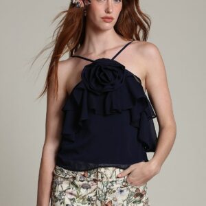 Витрина ruffle halter neck top
