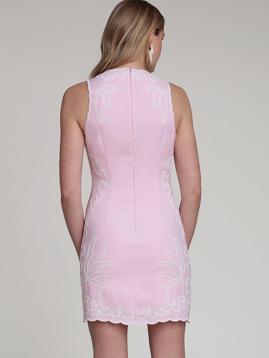 embroidered crepe mini dress embroidered crepe mini dress
