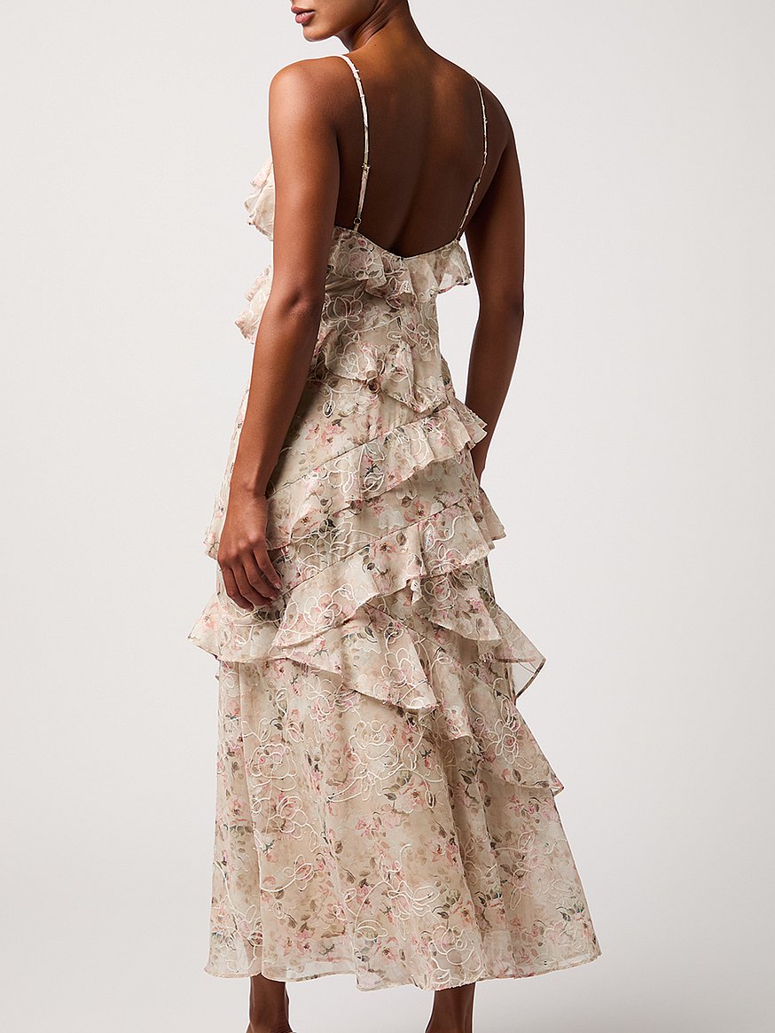 bryson ruffled embroidered sequin dress bryson ruffled embroidered sequin dress